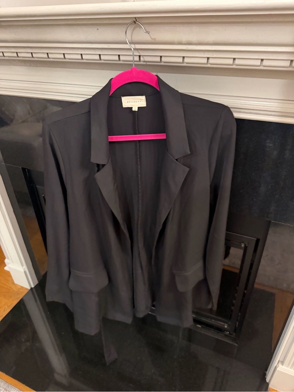 MELLODAY Black Open-Front Blazer